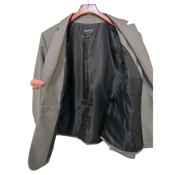 Jones New York lined suit jacket woman stretch 18W black white patterned boss - Picture 4 of 7